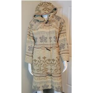 Woolrich Vintage USA Wool Blanket Fully Lined Long Toggle Jacket Coat Size Large